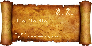 Mika Klaudia névjegykártya